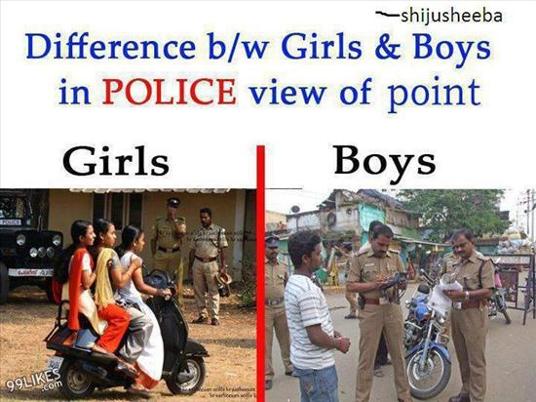 Differential treatment to girls and boys by police