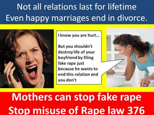 Mothers can stop rape fake cases